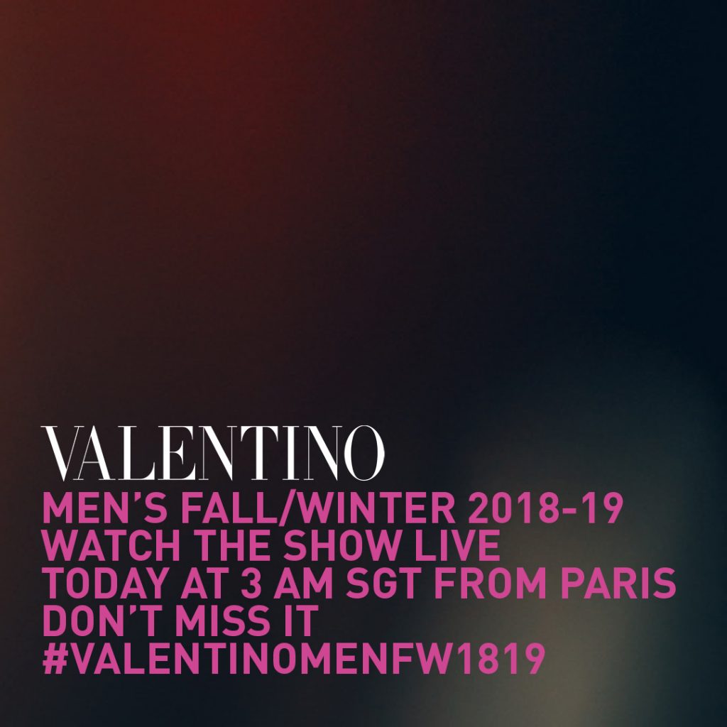 Catch Valentino Fall/Winter Menswear 2018’s Live Stream Here