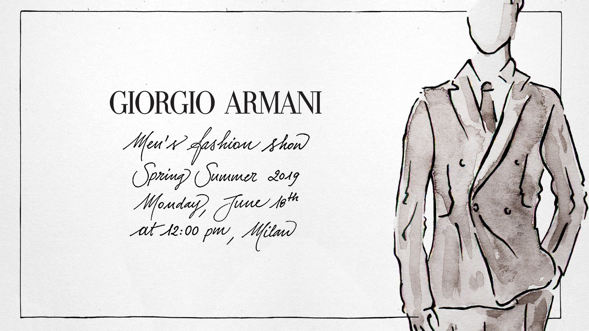 Livestream: Giorgio Armani Menswear Spring/Summer 2019 show