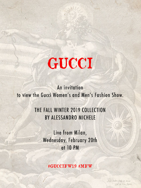 Watch here: The Gucci FW19 show live from Milan