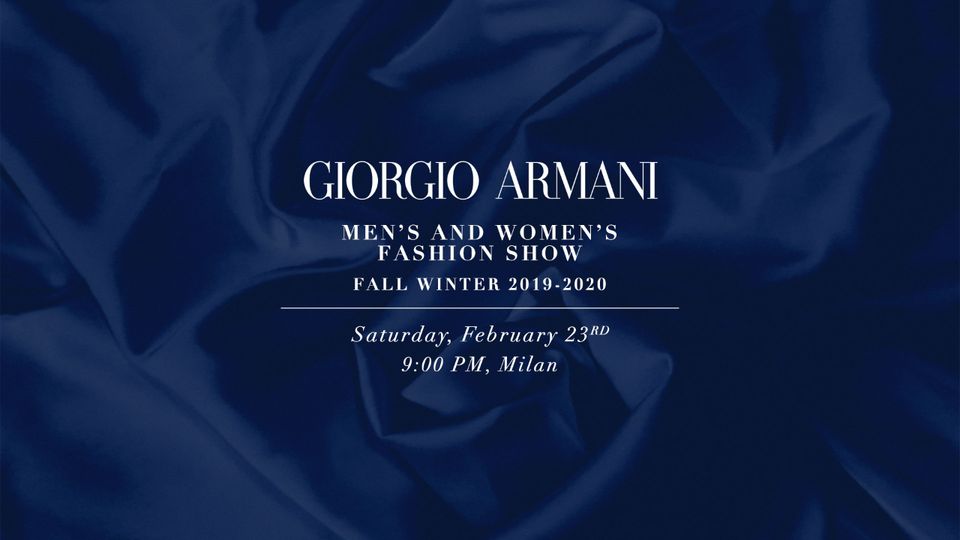 Watch here: The Giorgio Armani FW19 show live from Milan