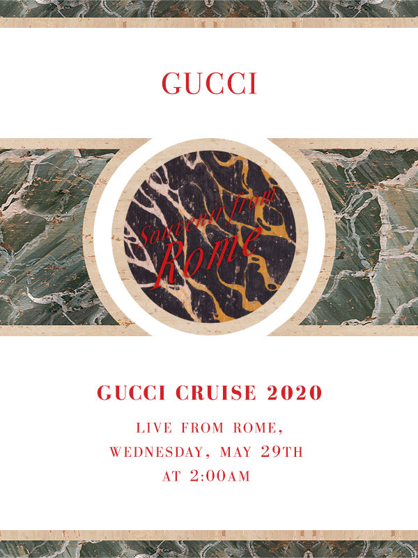Watch the Gucci Cruise 2020 Fashion Show live from Rome