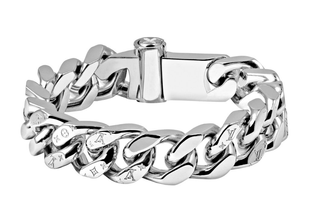 Louis Vuitton Monogram Palladium Finish Chain Link Bracelet Louis