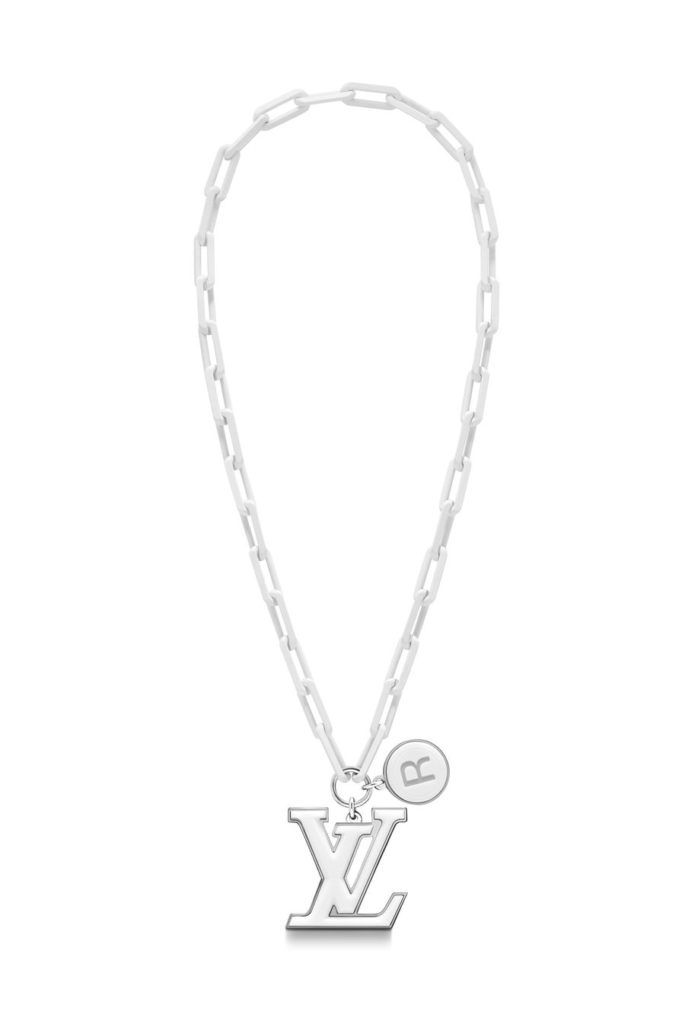 LOUIS VUITTON MONOGRAM CHAIN NECKLACE PALLADIUM VIRGIL-LV