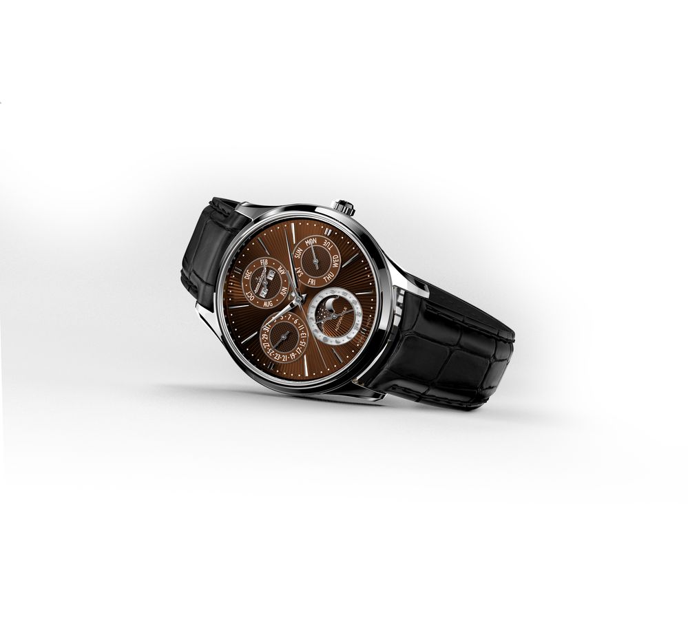 Jaeger-LeCoultre’s Master Ultra Thin Perpetual Enamel Chestnut helps you tell time for a good cause