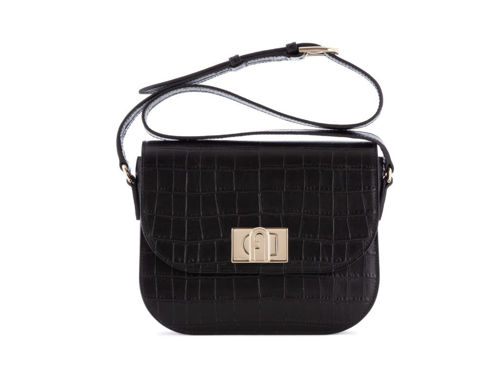 Small crossbody bag in smooth leather with embossed crocodile pattern Furla