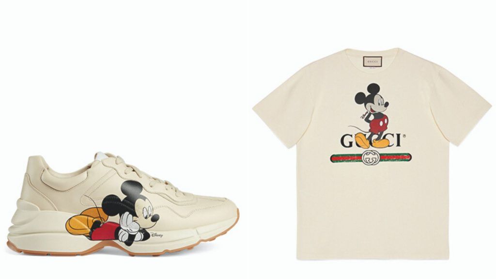 gucci mickey mouse sneakers t-shirt