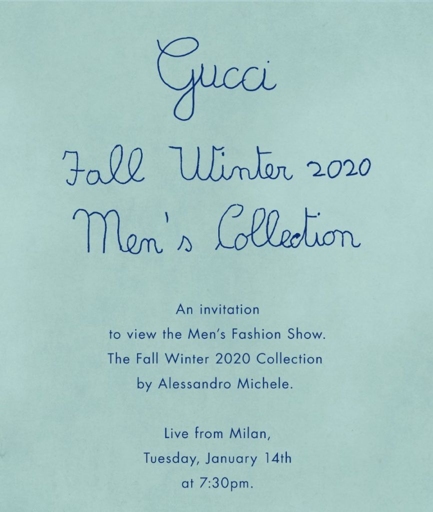Catch the Gucci Autumn/Winter 2020 Runway Show Here