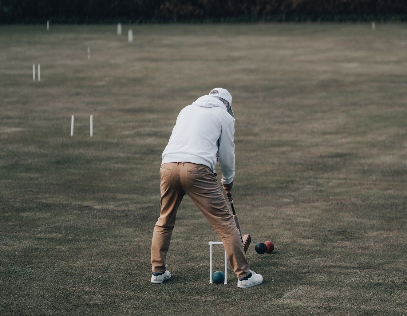 Playing croquet