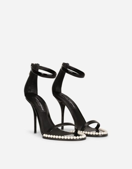 Dolce & Gabbana Keira patent leather sandals with pearls