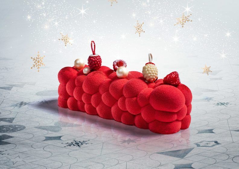 RWS' Festive Ruby Chocolate Yule Log with Raspberry