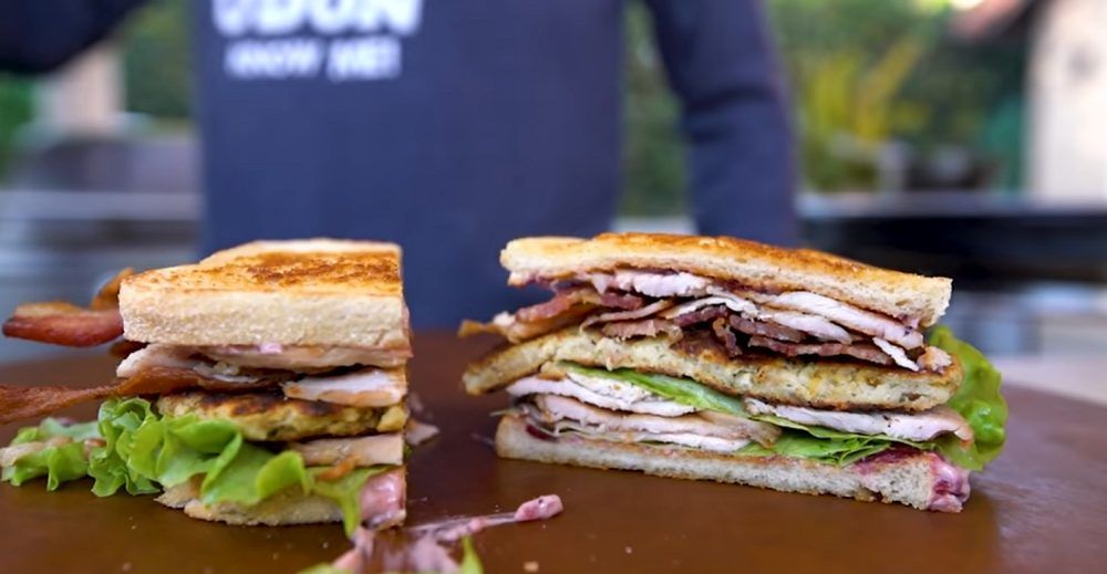 Leftover turkey sandwich