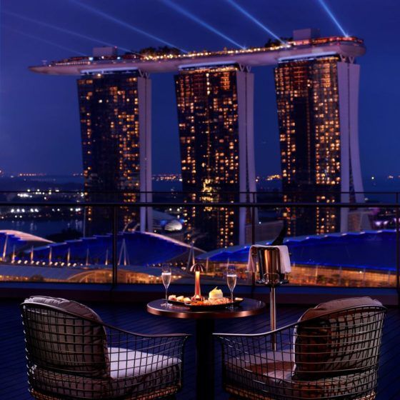 High end champagne and a 6-course meal at Vue