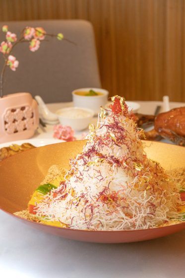 Abalone & Salmon with Gold Foil Lo Hei in ‘Shun De’ Style from Yan