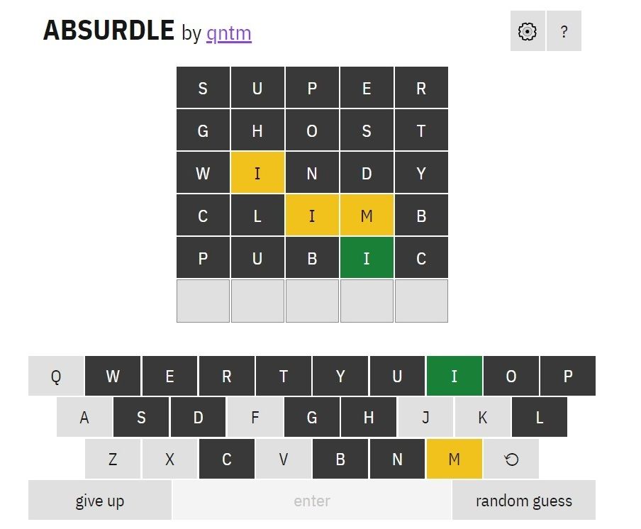 Games Like Wordle alternatives - Absurdle