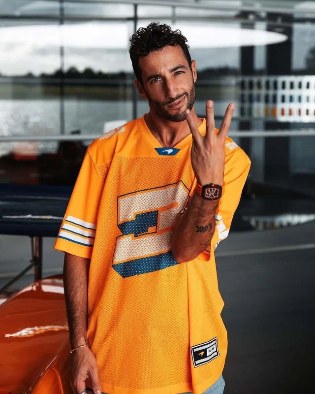 McLaren x Mitchell and Ness F1 USA Austin GP Daniel Ricciardo Football  Jersey 