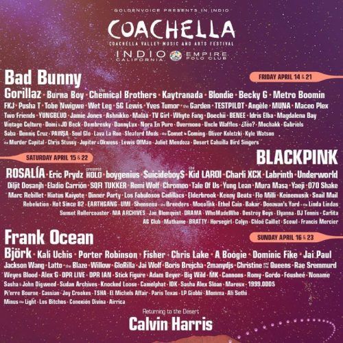 BLACKPINK, Bad Bunny And Frank Ocean Are The Headlining Coachella 2023