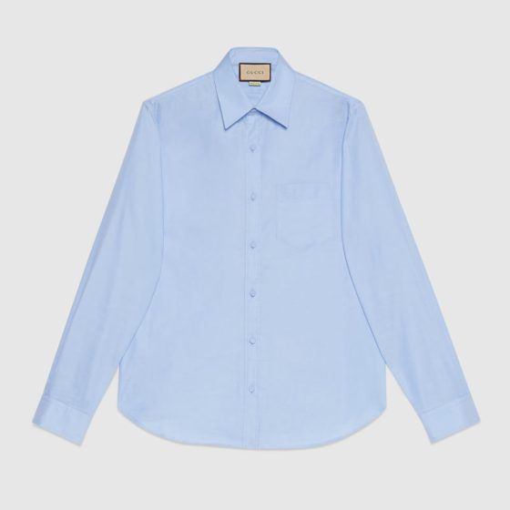 Gucci Oxford shirt with double G embroidery 