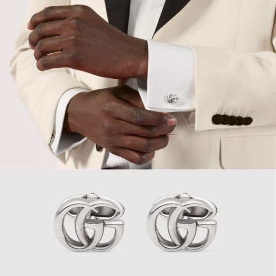 Gucci Silver Cufflinks With Double G 