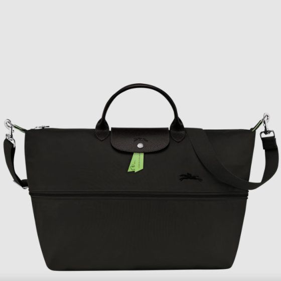Longchamp Le Pliage Green expandable travel bag 