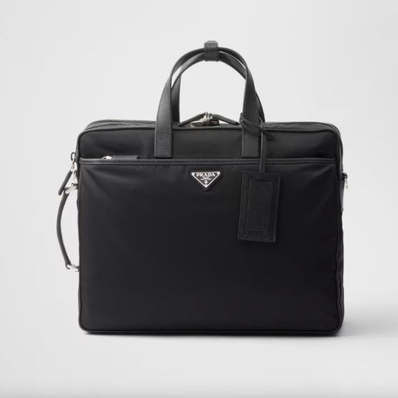 Prada Re-Nylon and saffiano leather briefcase