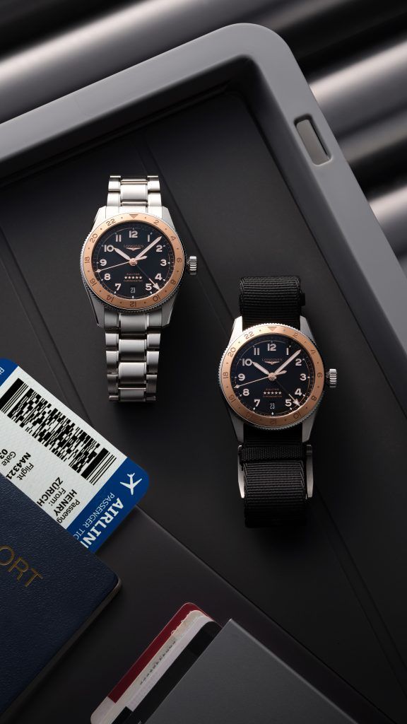 One of the campaign images from the Longines Spirit Zulu Time 1925 campaign.