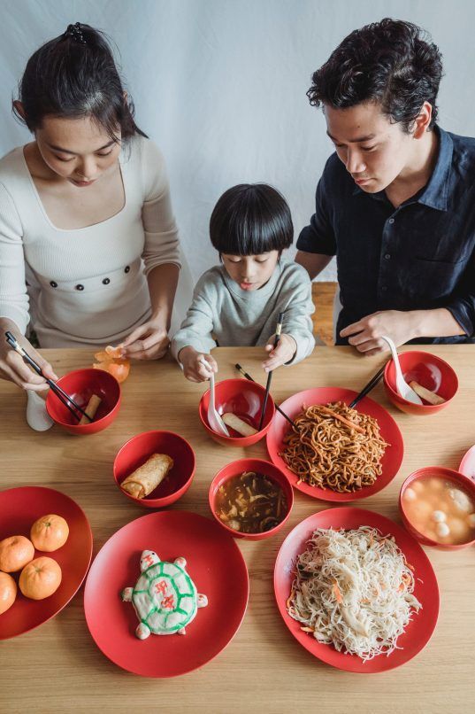 asian family gathering mid autumn festival
