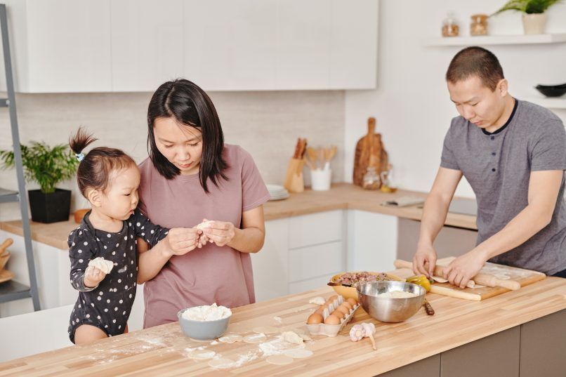 asian family gathering mid autumn festival