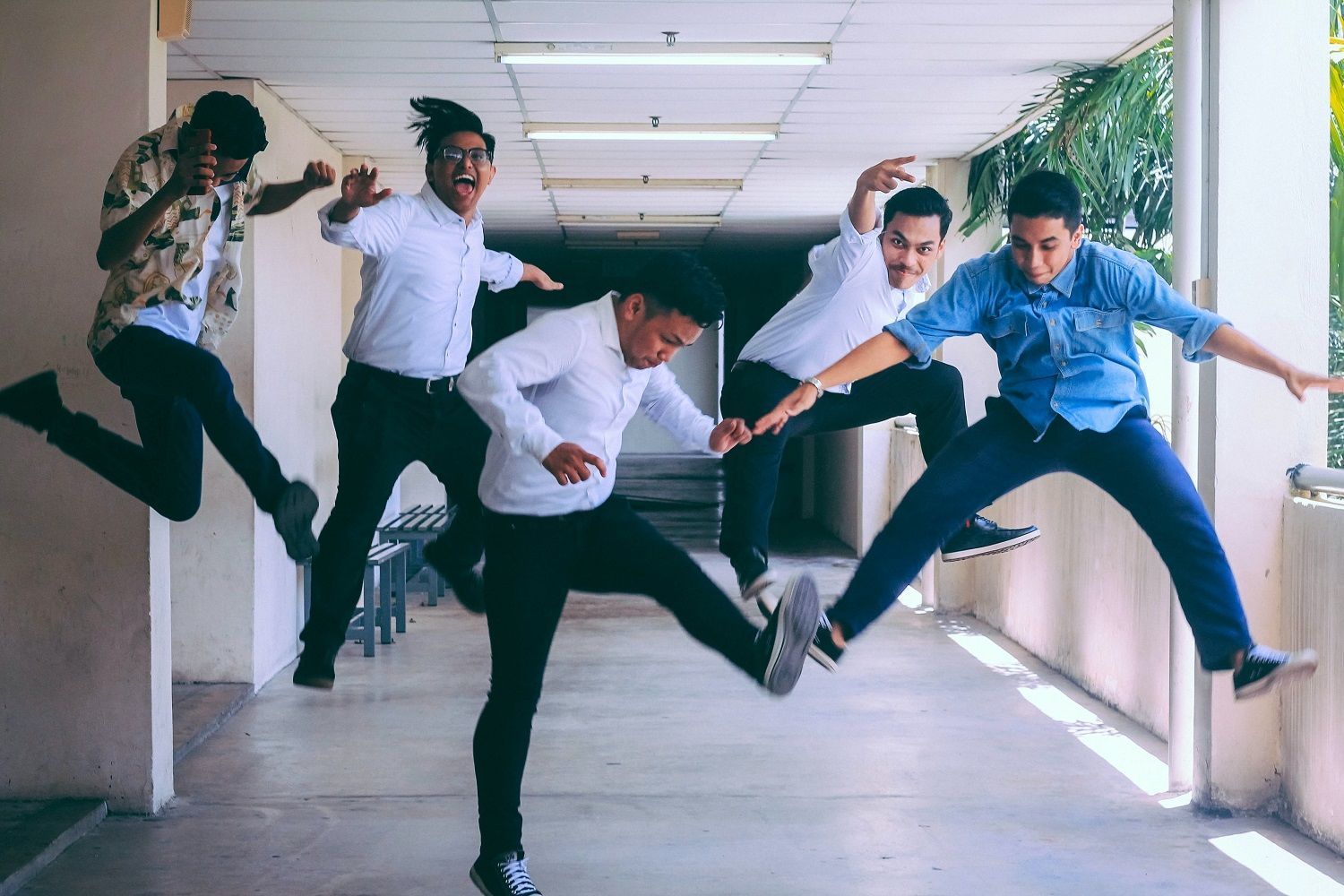 Boys jumping