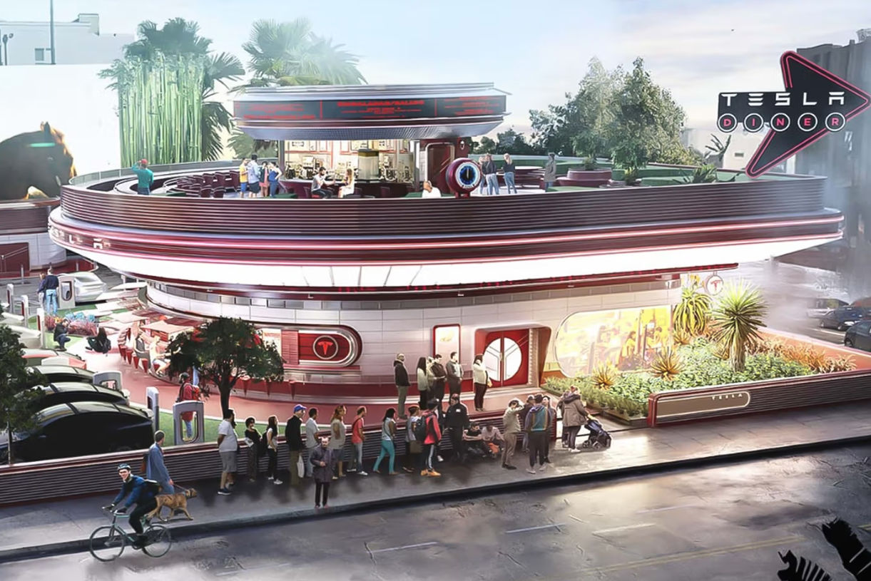 Tesla Is Going Back To The ’50s With A Diner And Drive-In Theatre In LA