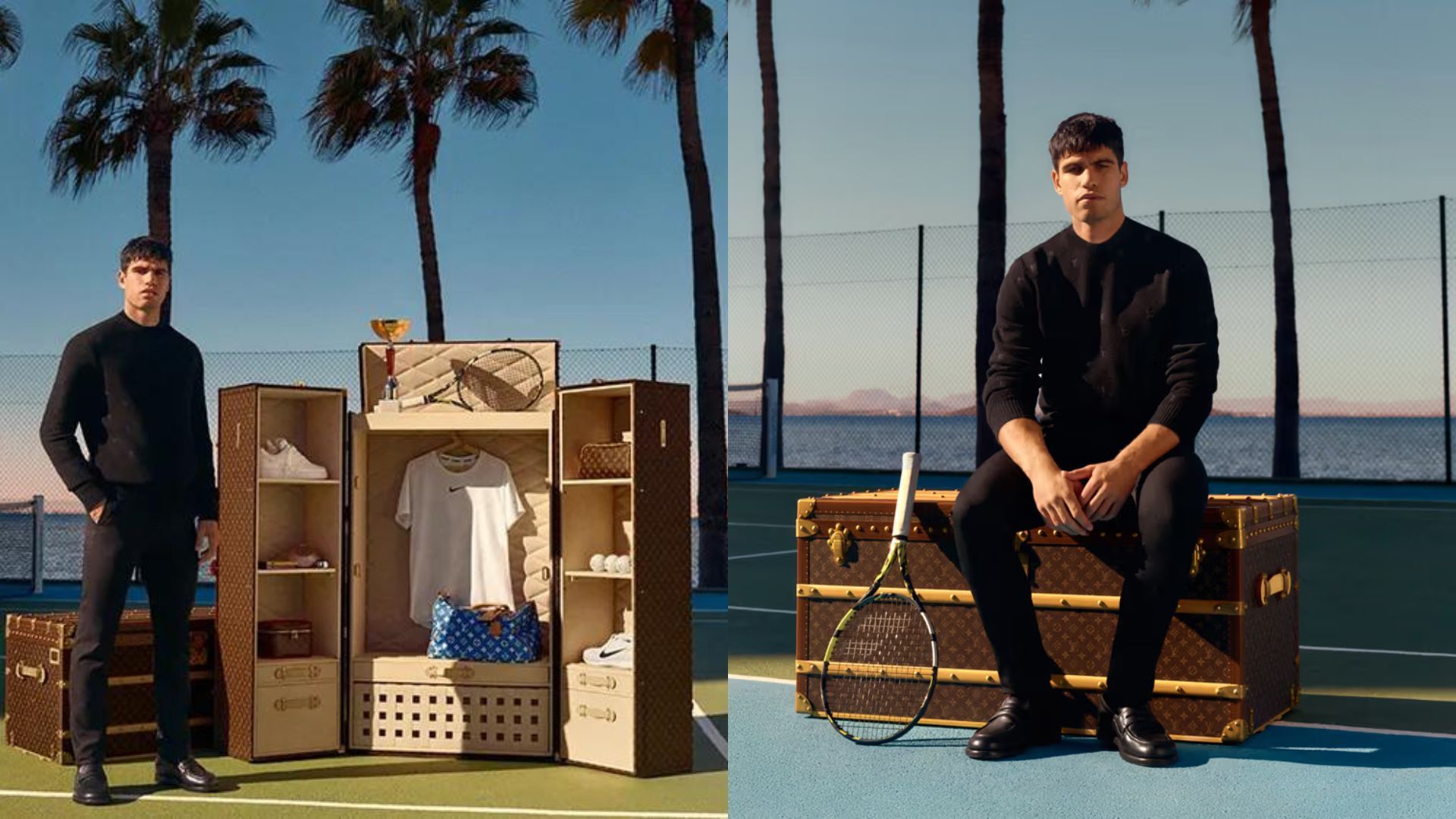 Take A Peek Into Tennis Star Carlos Alcaraz’s Custom Louis Vuitton Malle Vestiaire Wardrobe Trunk