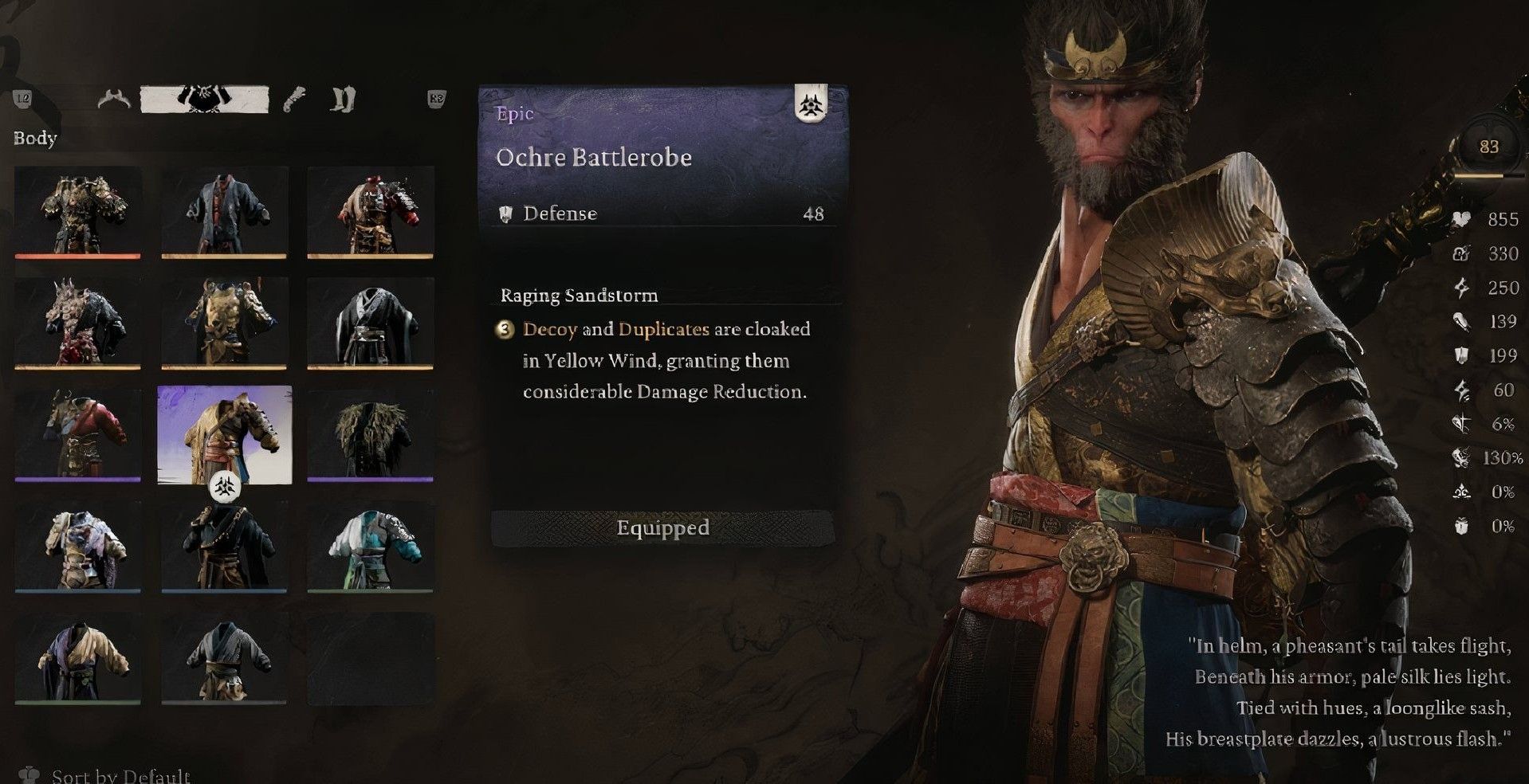 black myth wukong armors