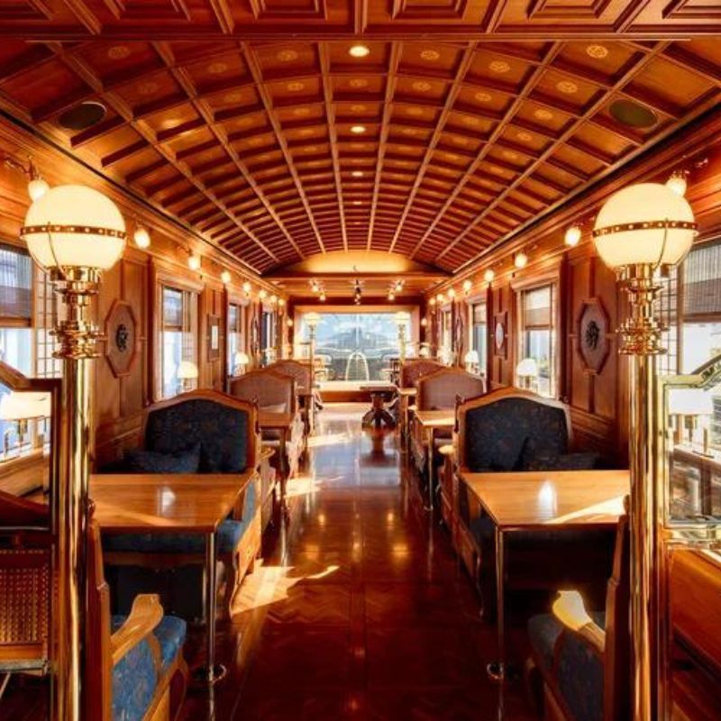 See Inside Japan’s Stunning Luxury Train With A Traditional Tea Room On Board