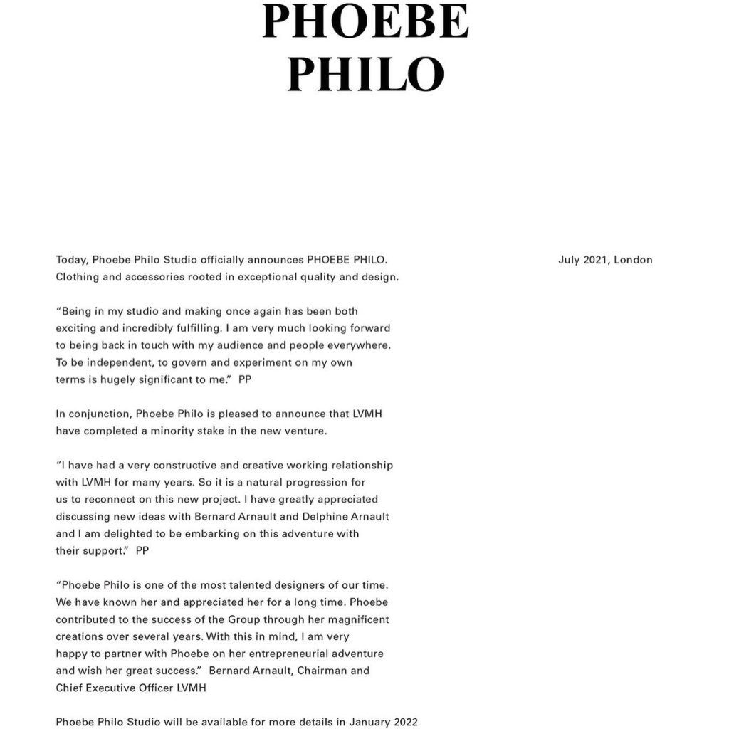 Phoebe Philo announces own brand launch date