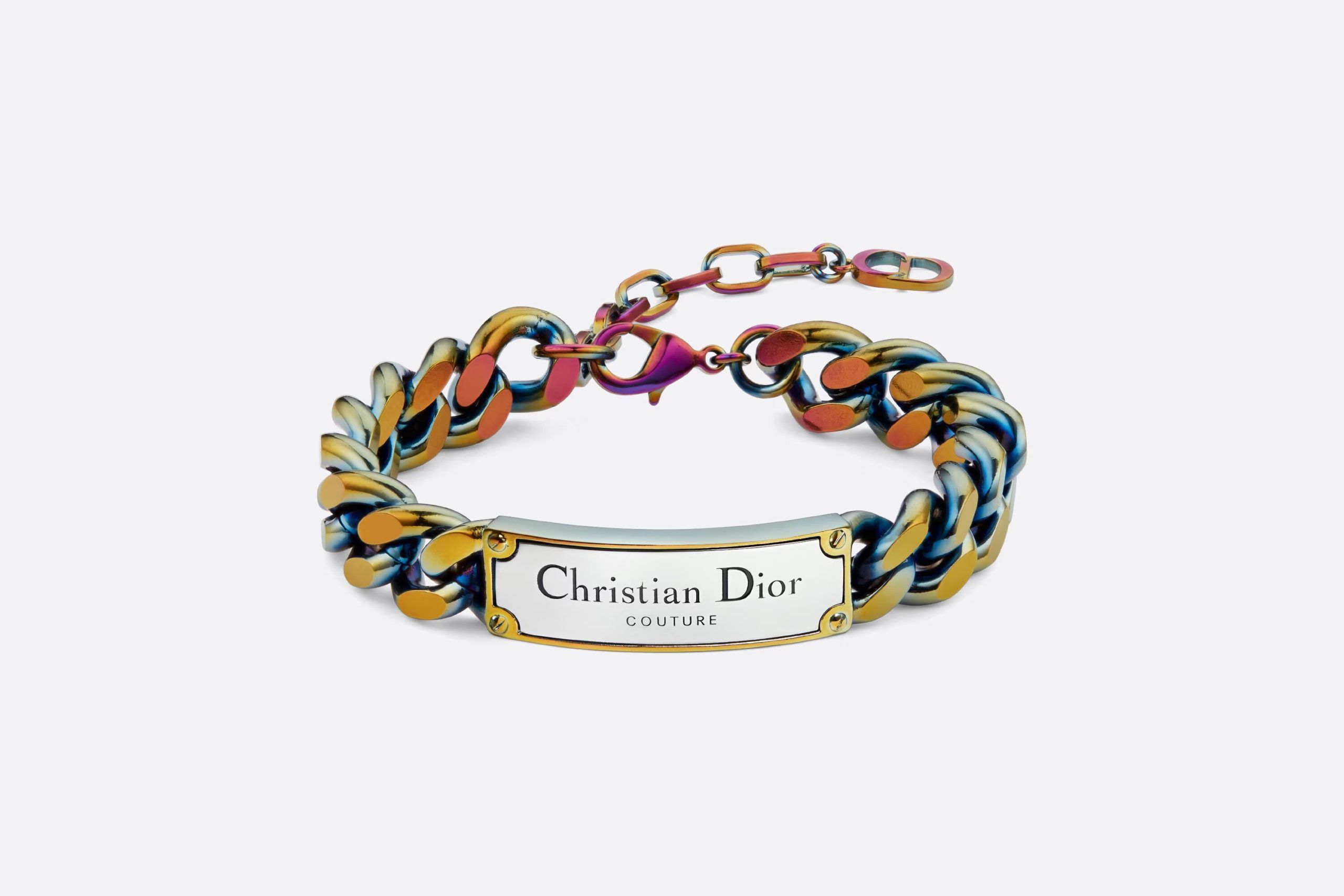 Christian Dior Bracelet Set Peach Blossom Pink and White Embroidery | DIOR