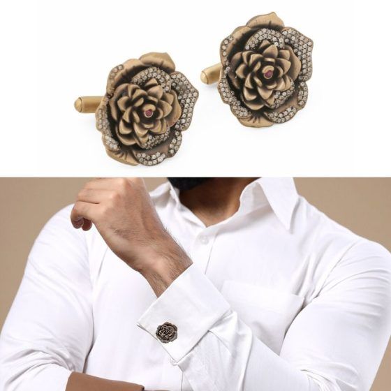 Cosa Nostraa Antique Floral Cufflinks
